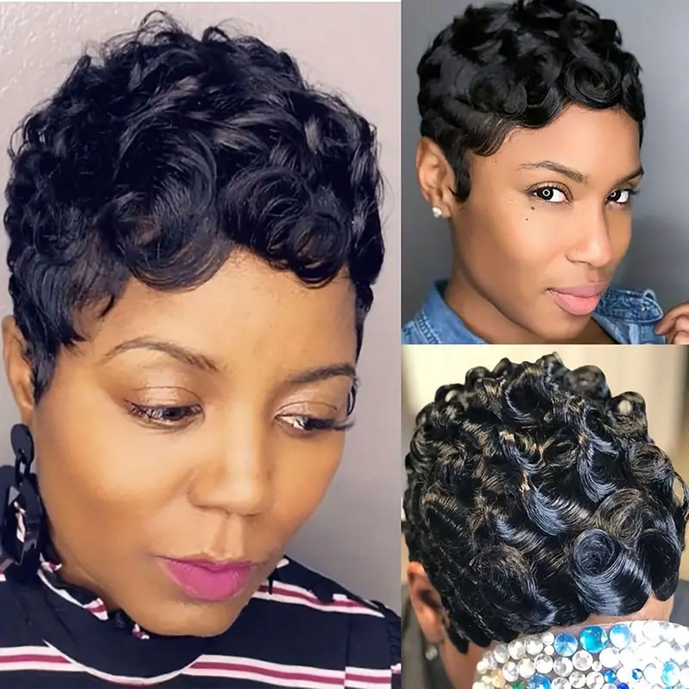 RUISENNA short pixie wig soft texture feels comfortable to the touch
