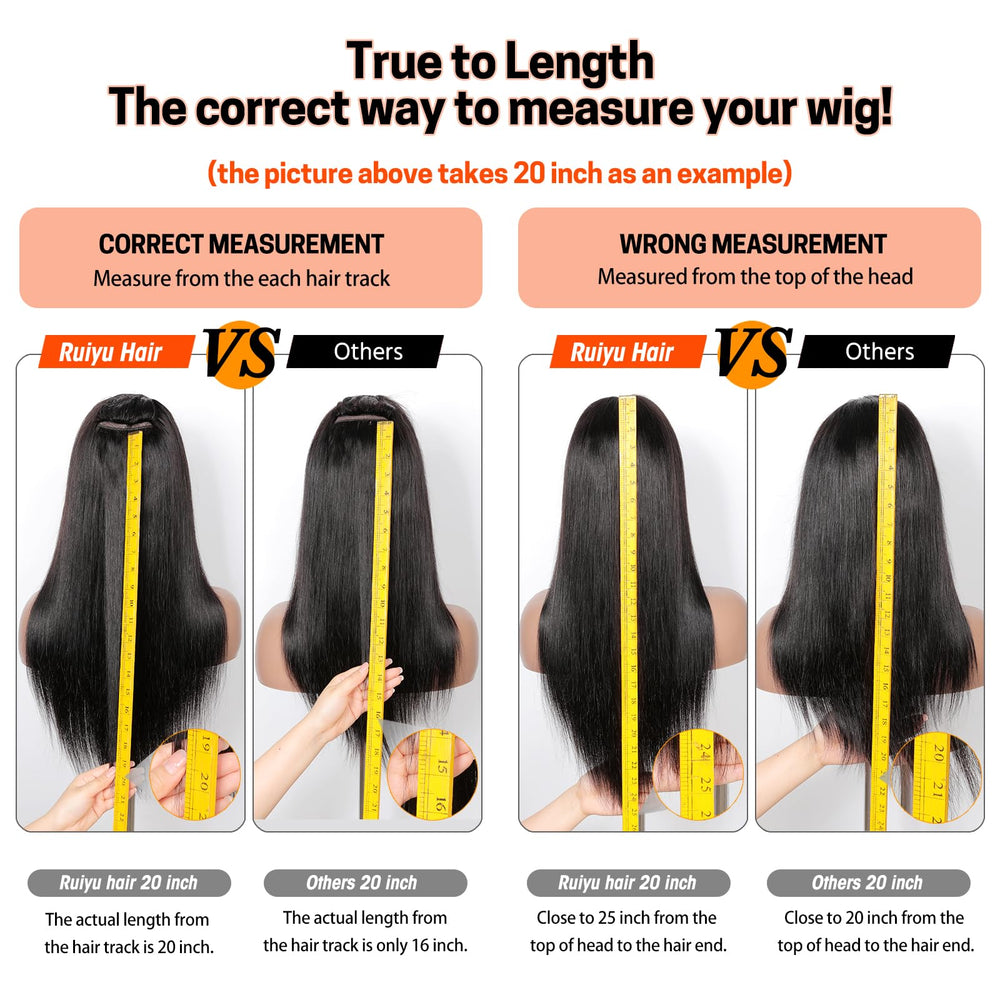 Ruiyu lace front closure 2x4 inch top, seamless part for natural appearance.