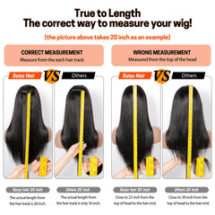 Ruiyu lace front closure 2x4 inch top, seamless part for natural appearance.