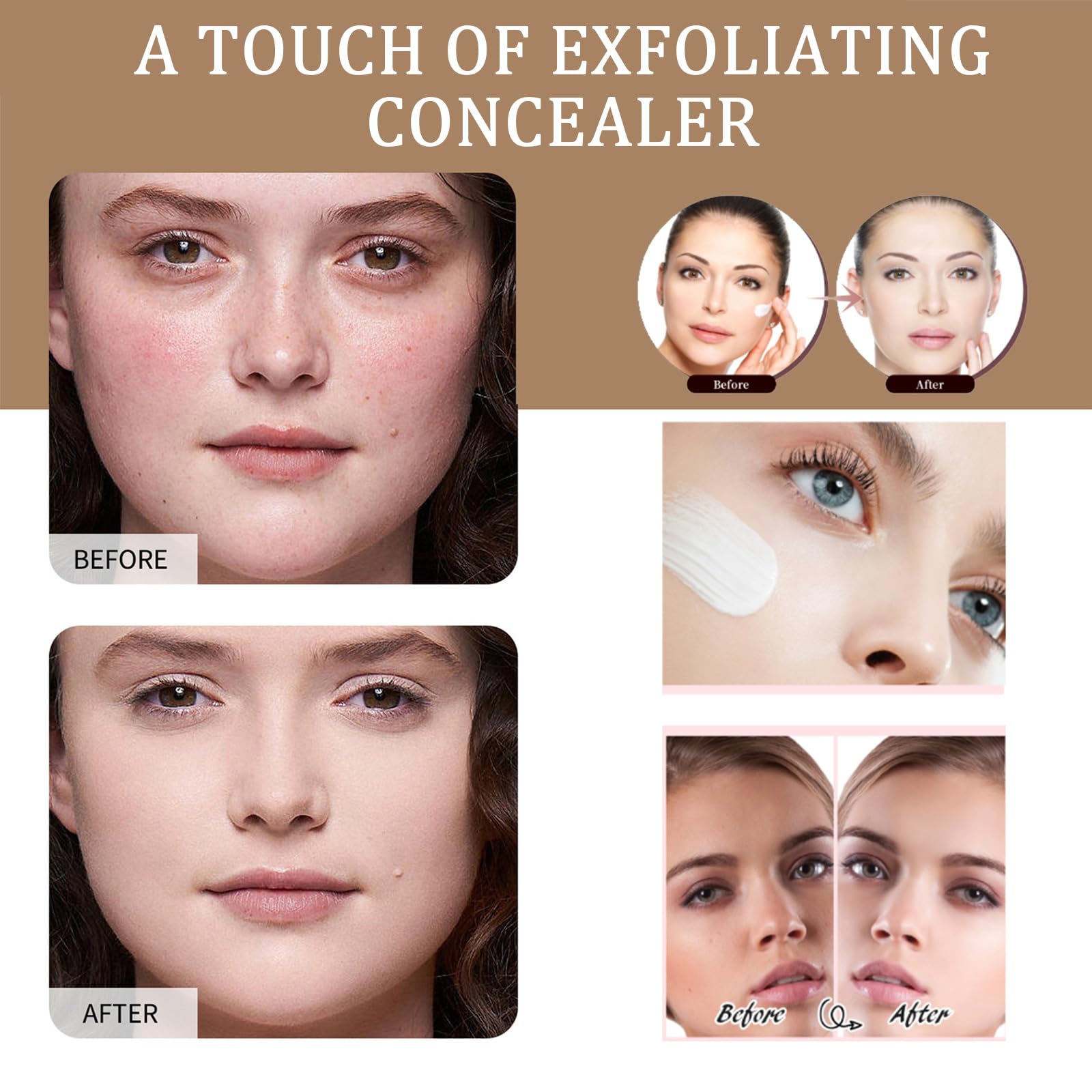 Rulinal Foundation 4in1 color-changing shade adapts to skin tone for natural look.