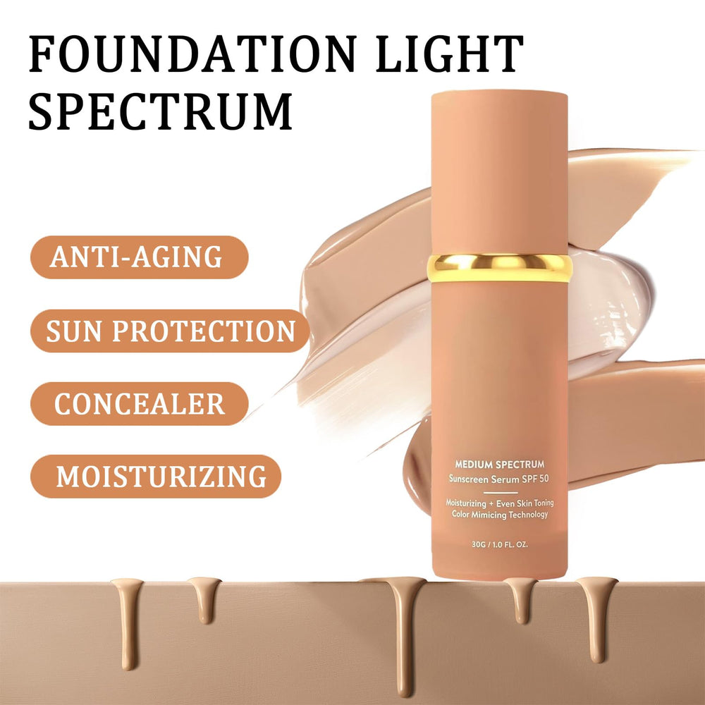 Rulinal Foundation 4in1 SPF50 application demo highlighting sun protection during outdoor activities.
