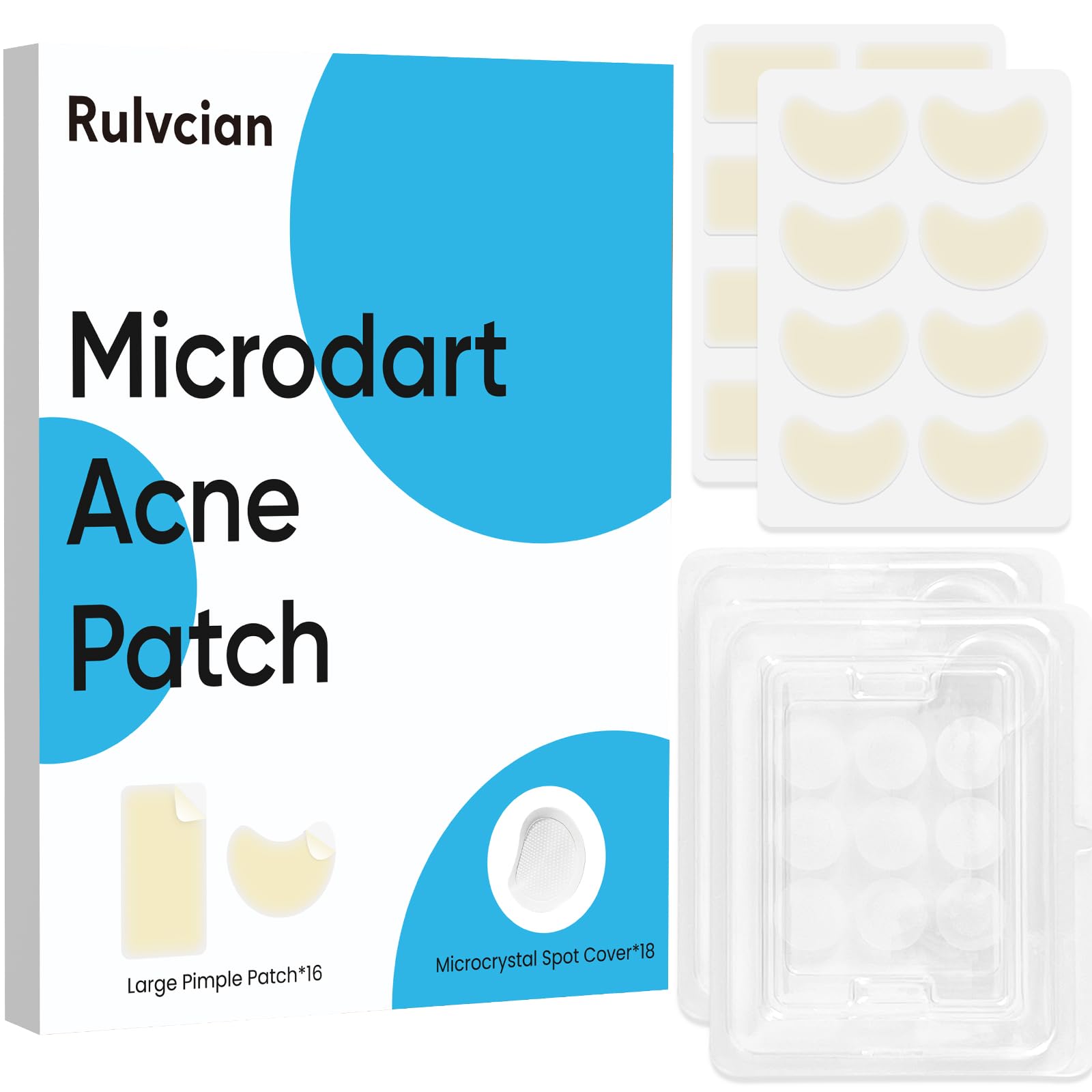 Rulvcian Micropoint patch pack 18-count provides targeted coverage for early pimples.