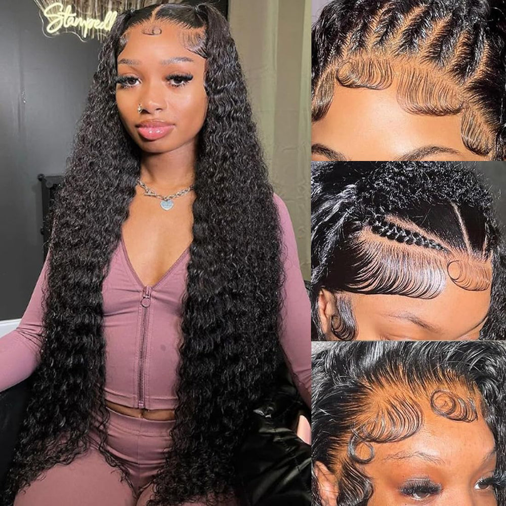 Rumdiku 13x6 HD lace front with baby hairs for seamless parting and natural hairline.