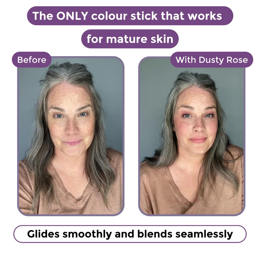Rumi Cosmetiques BloomBlush+ Dusty Rose and Nude Peach swatches offer a seamless finish