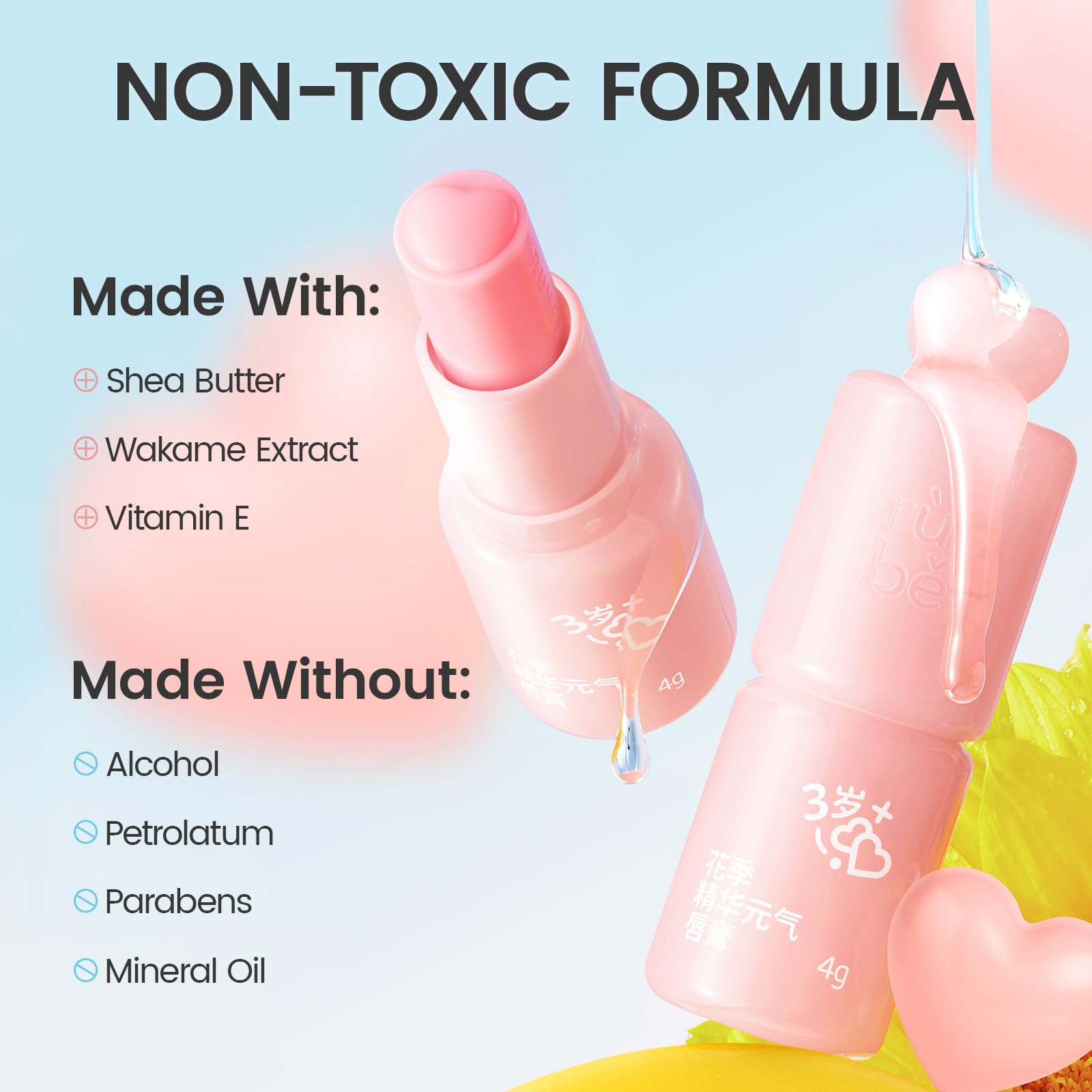 RUNBEN wakame extract enhances gentle conditioning and lip comfort.