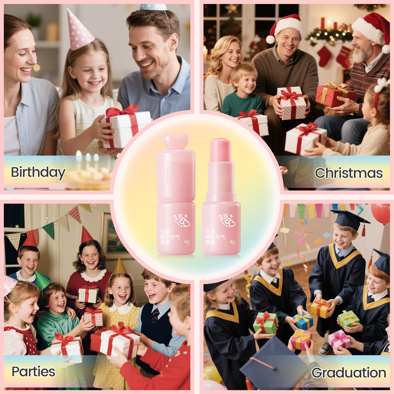 RUNBEN non-toxic formula supports safe, worry-free lip care.