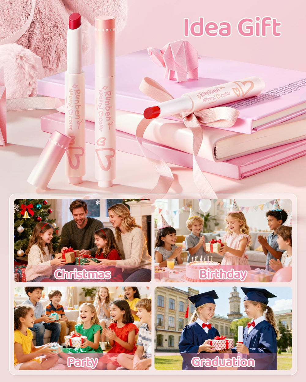 RUNBEN Gift-ready packaging makes a thoughtful birthday or party favor.