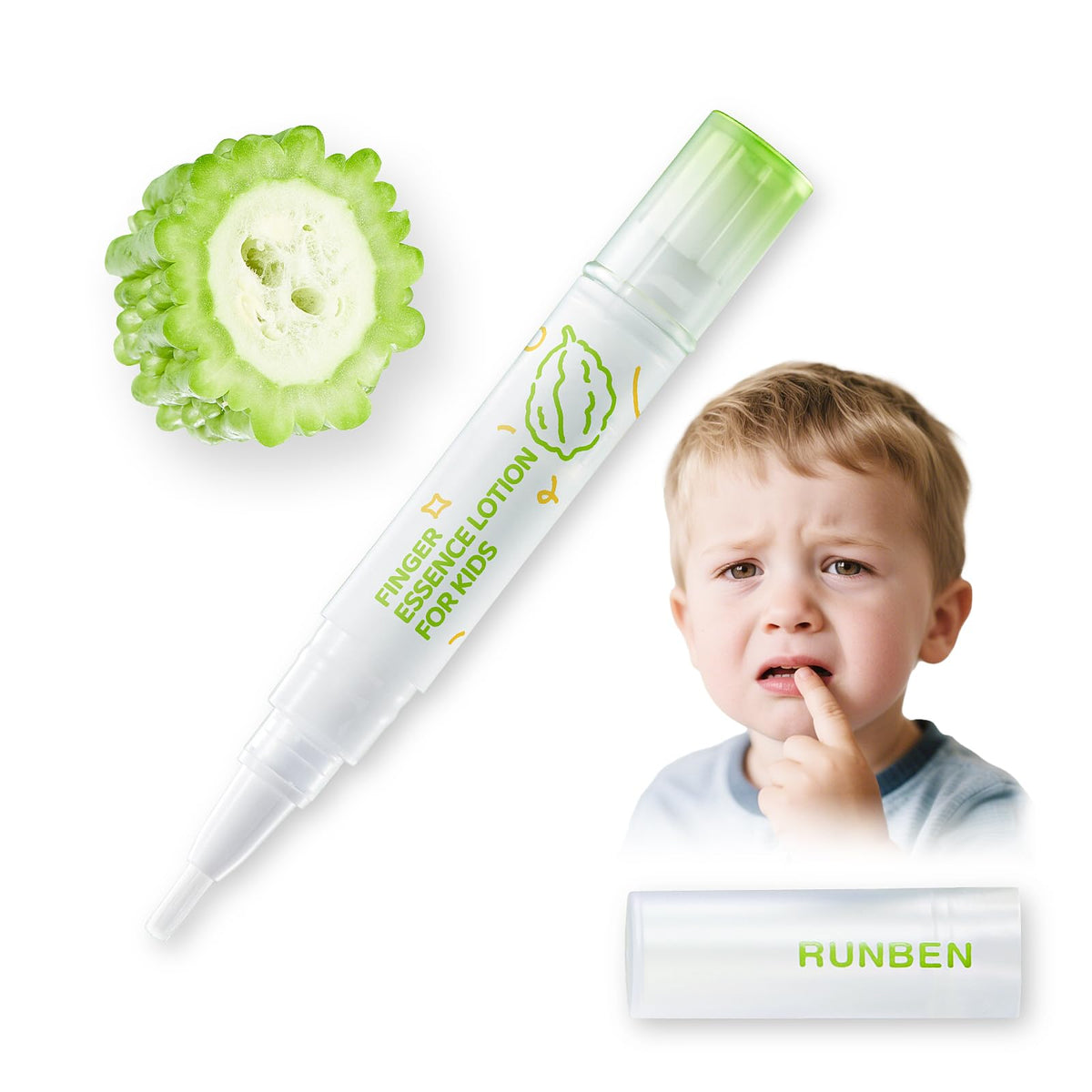 RUNBEN stop-biting nails pen for kids with deterrent taste to discourage biting safely