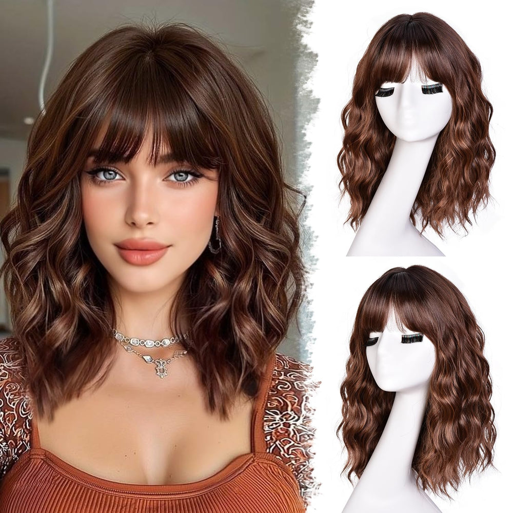 RunM short bob wig with bangs for an effortless, ready-to-wear everyday look