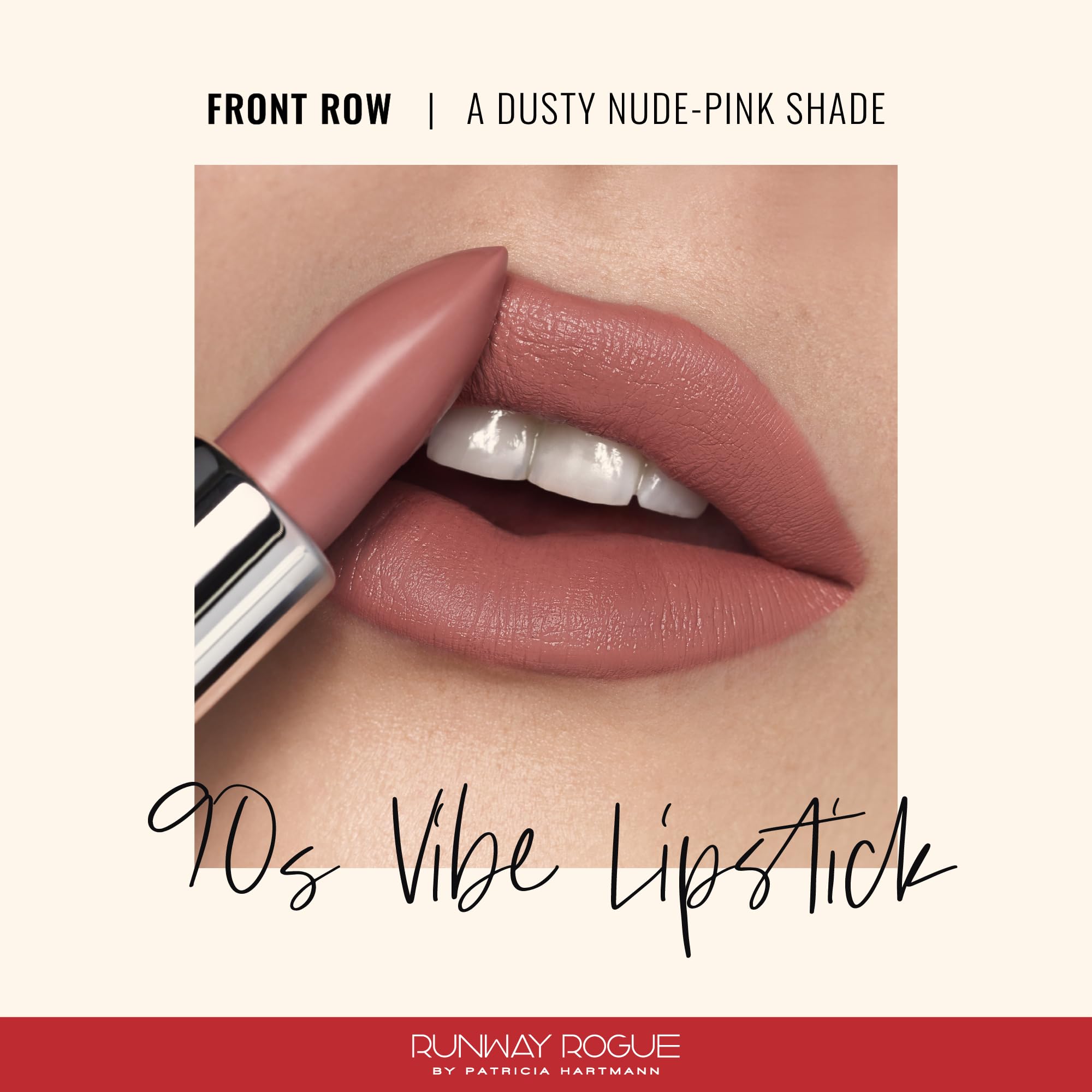 Runway Rogue 90s Vibe Front Row application close-up demonstrates smooth, buildable matte color.
