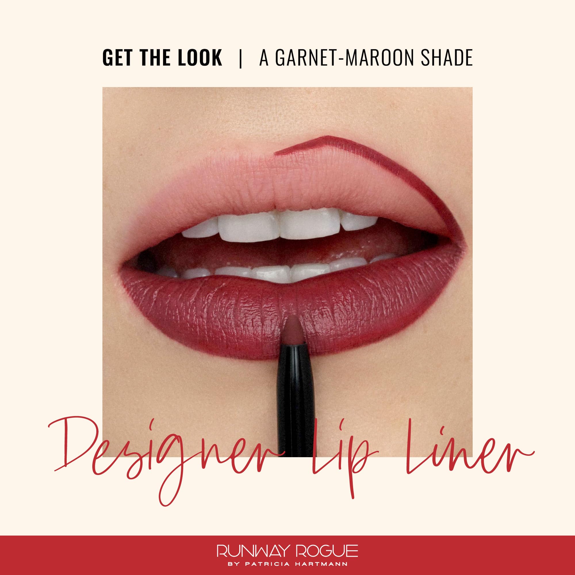 Runway Rogue Designer Lip Liner built-in sharpener for precise edges