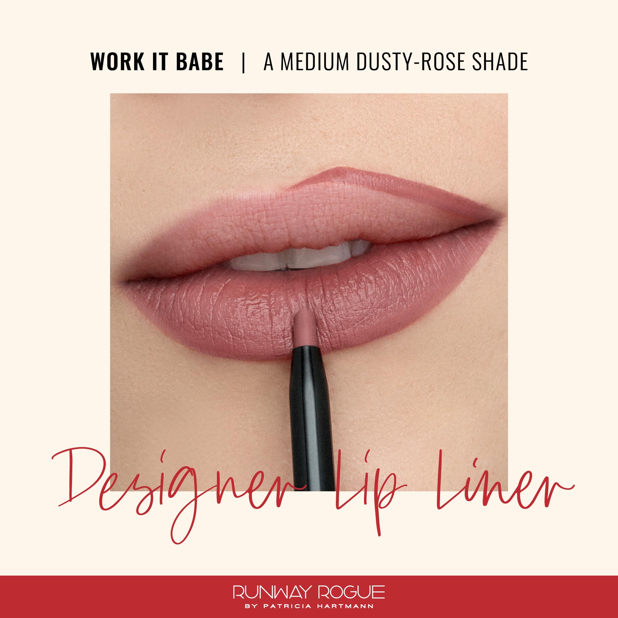 Runway Rogue Designer Liner Work It Babe built-in sharpener enables precise edge definition.