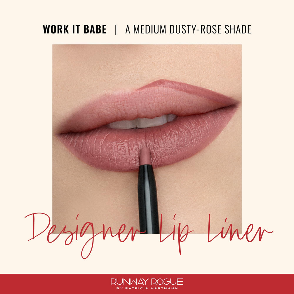 Runway Rogue Designer Liner Work It Babe built-in sharpener enables precise edge definition.