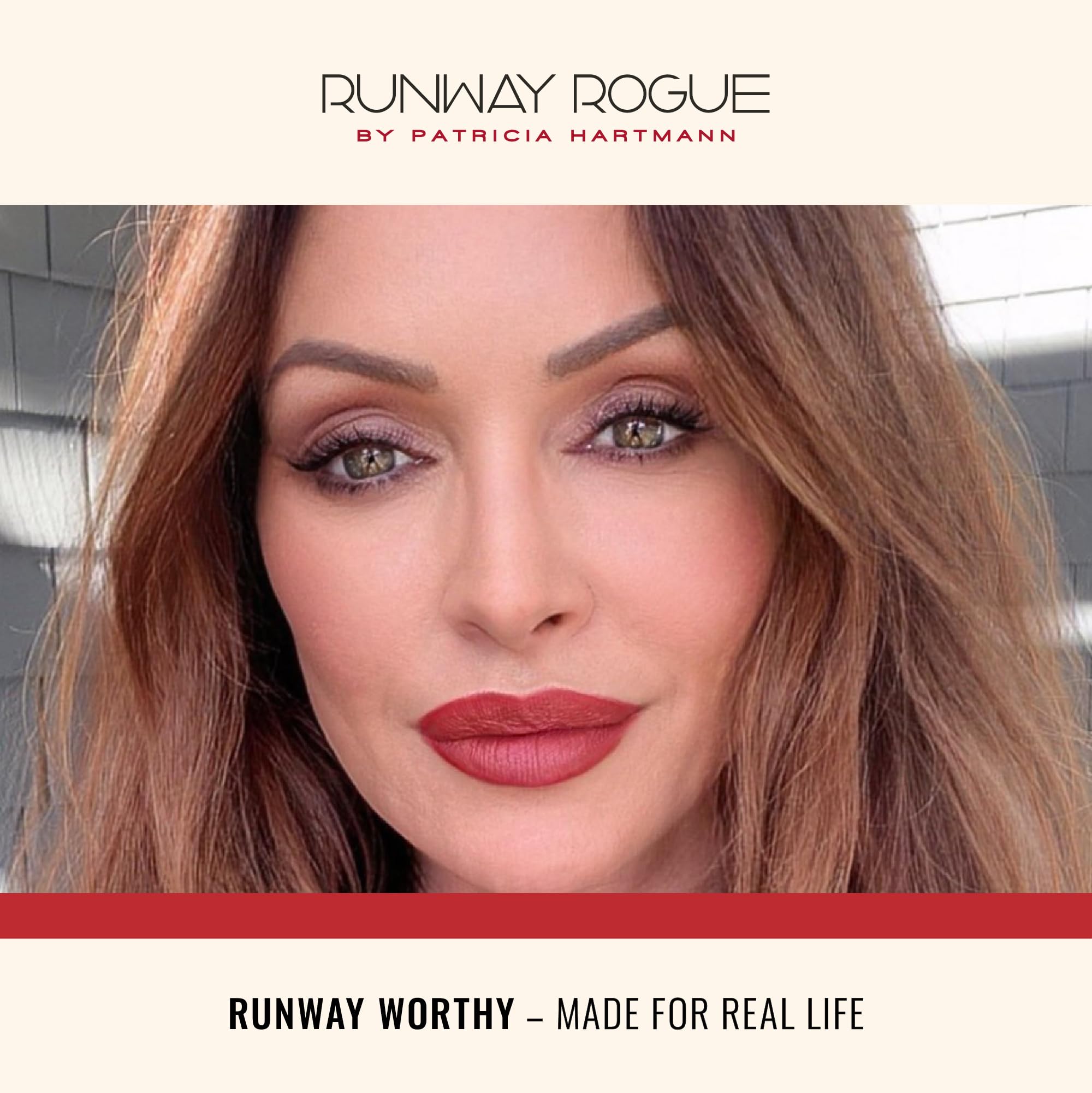 Runway Rogue Front Row wear-test day-to-night look shows lasting color.