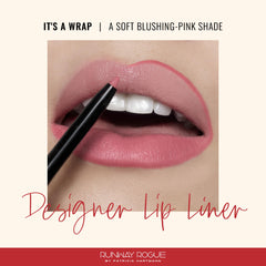 Runway Rogue It's a Wrap lip liner swatch in soft blush pink, easy to blend.