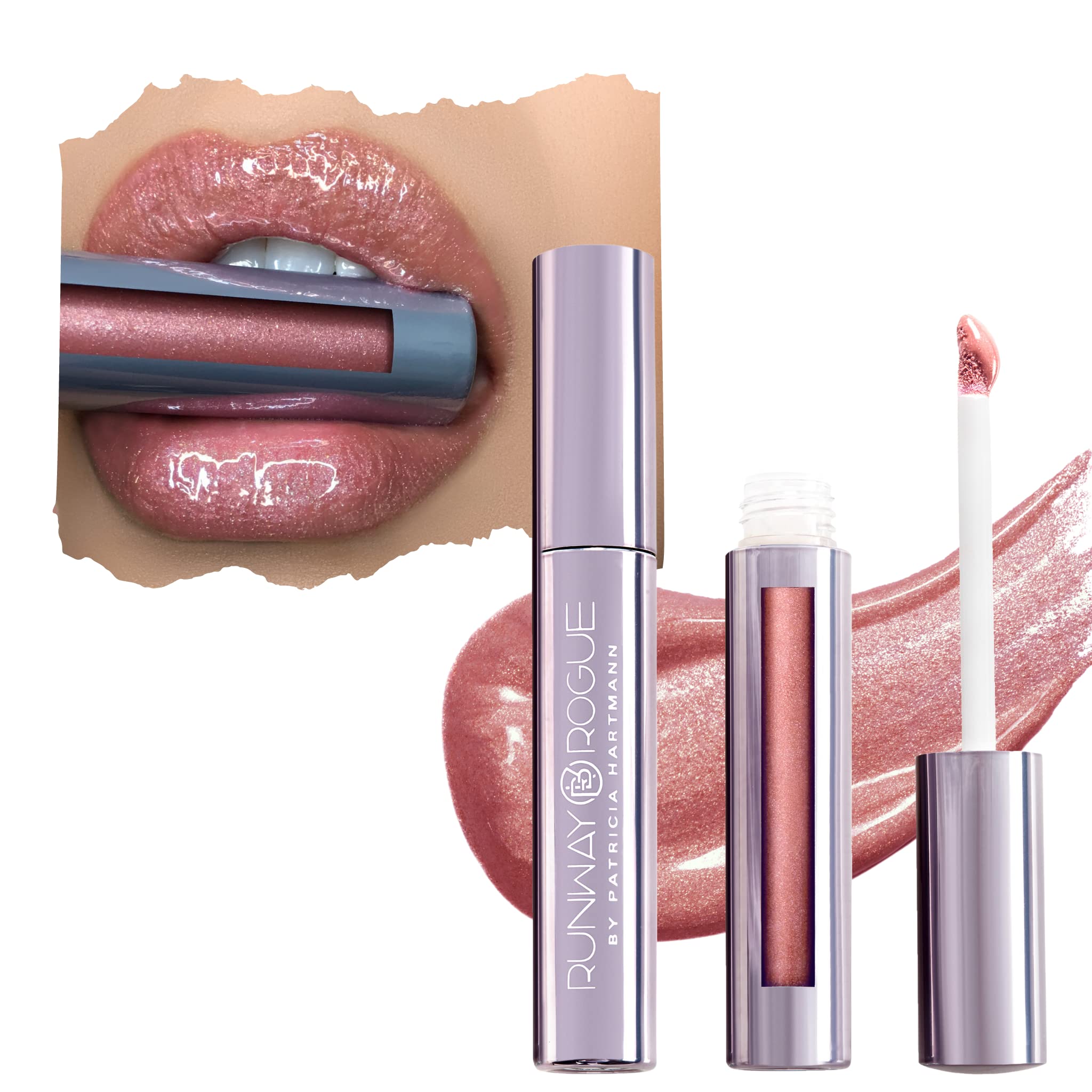 Runway Rogue LuxGloss Fashion Week bottle showcases rose-gold shimmer for everyday glam.