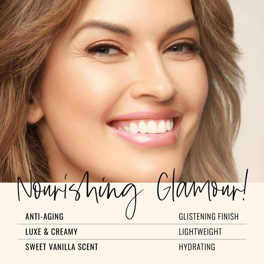 LuxGloss on lips adds light-reflecting glow for everyday glamour