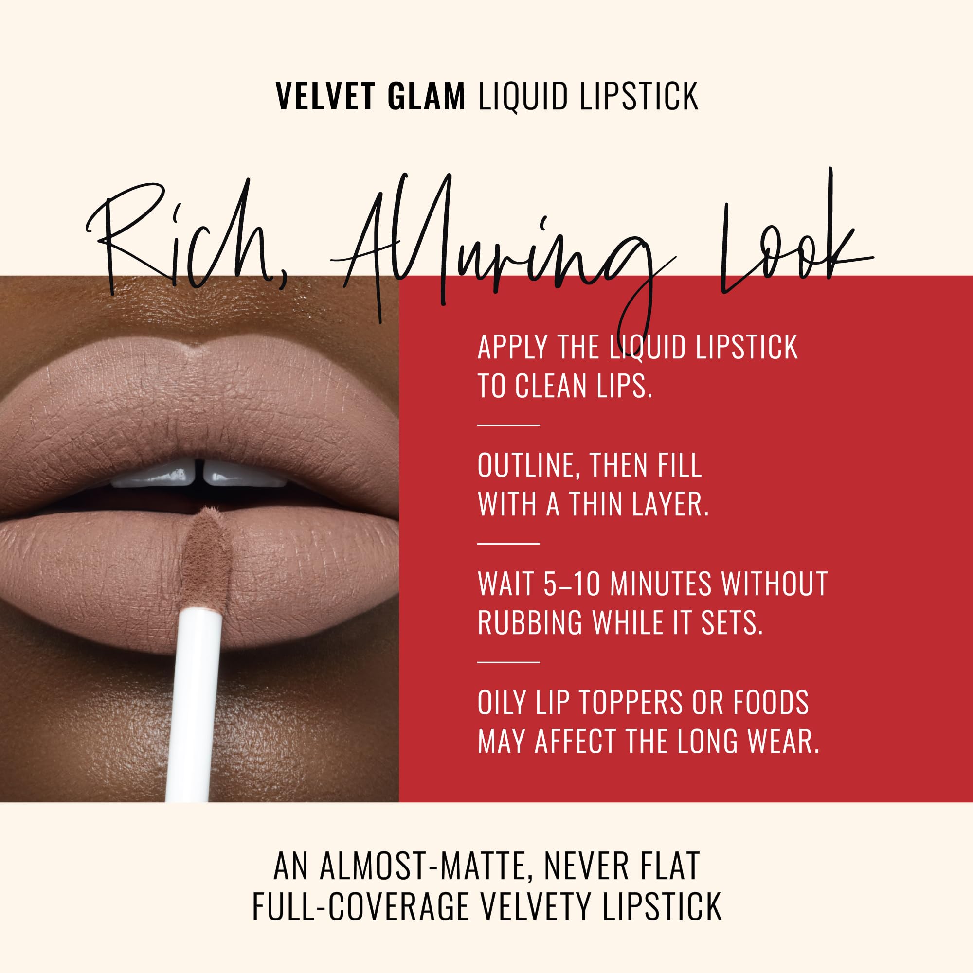 Runway Rogue Velvet Glam No Flash lip application with even color payoff