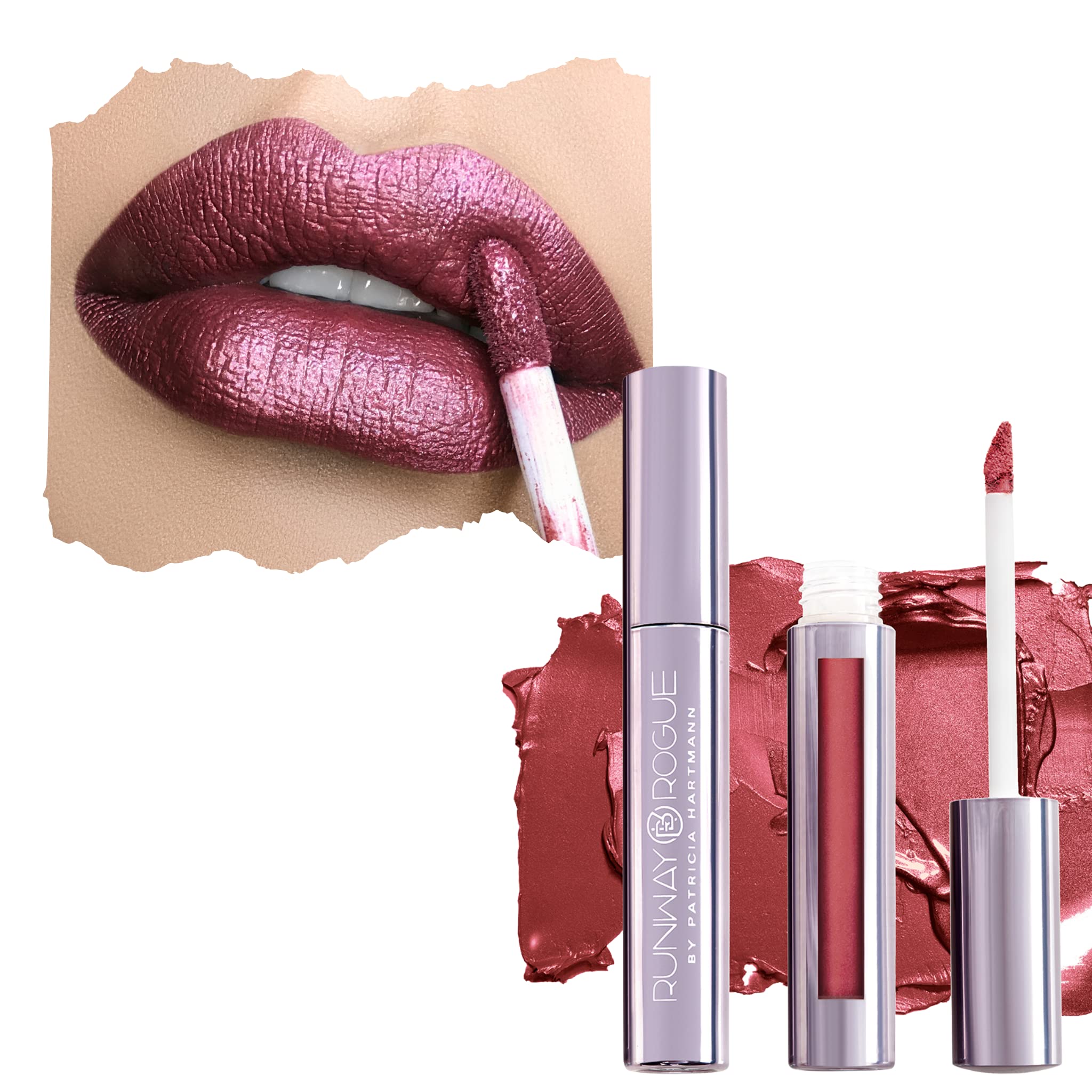 Runway Rogue Pearl Glam bottle with metallic shimmer finish for all-day wear