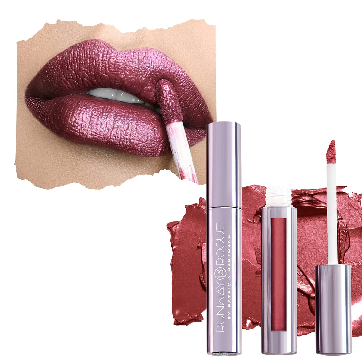 Runway Rogue Pearl Glam bottle with metallic shimmer finish for all-day wear