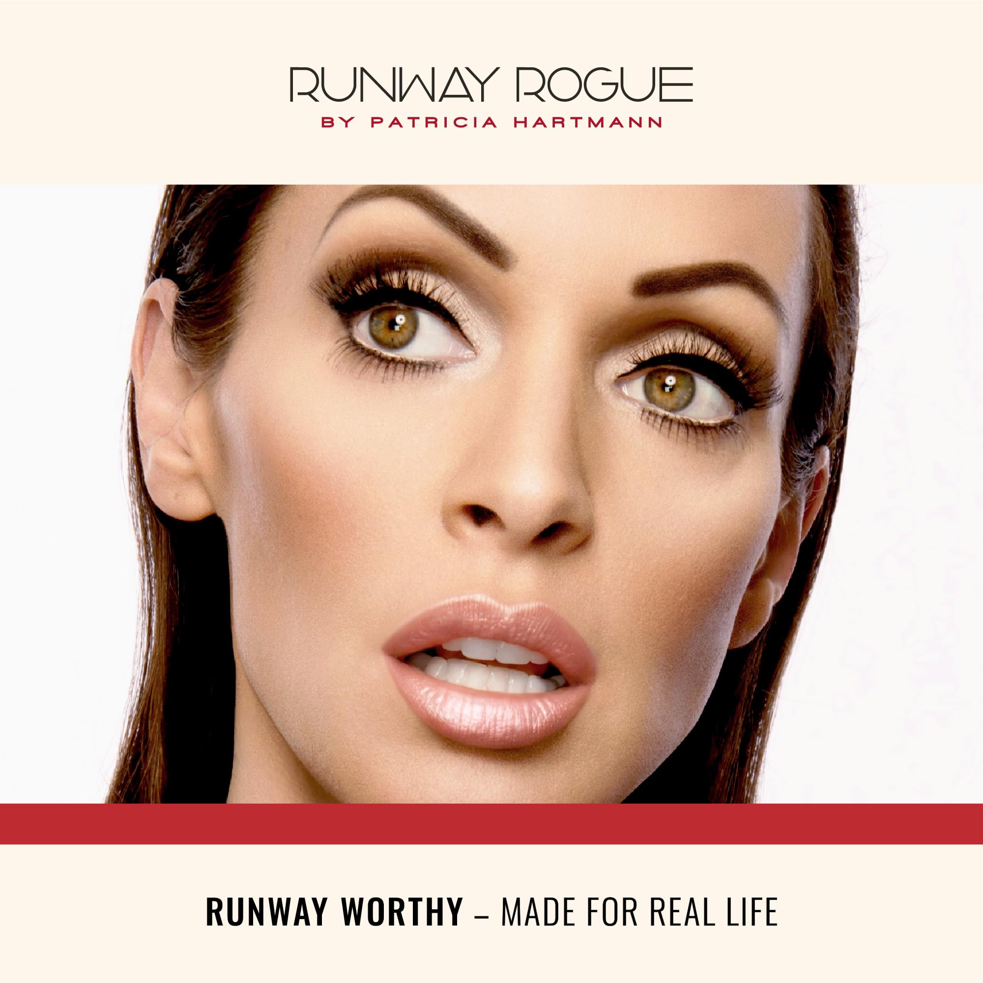 Runway Rogue Pearl Glam sleek packaging evoking runway glamour.