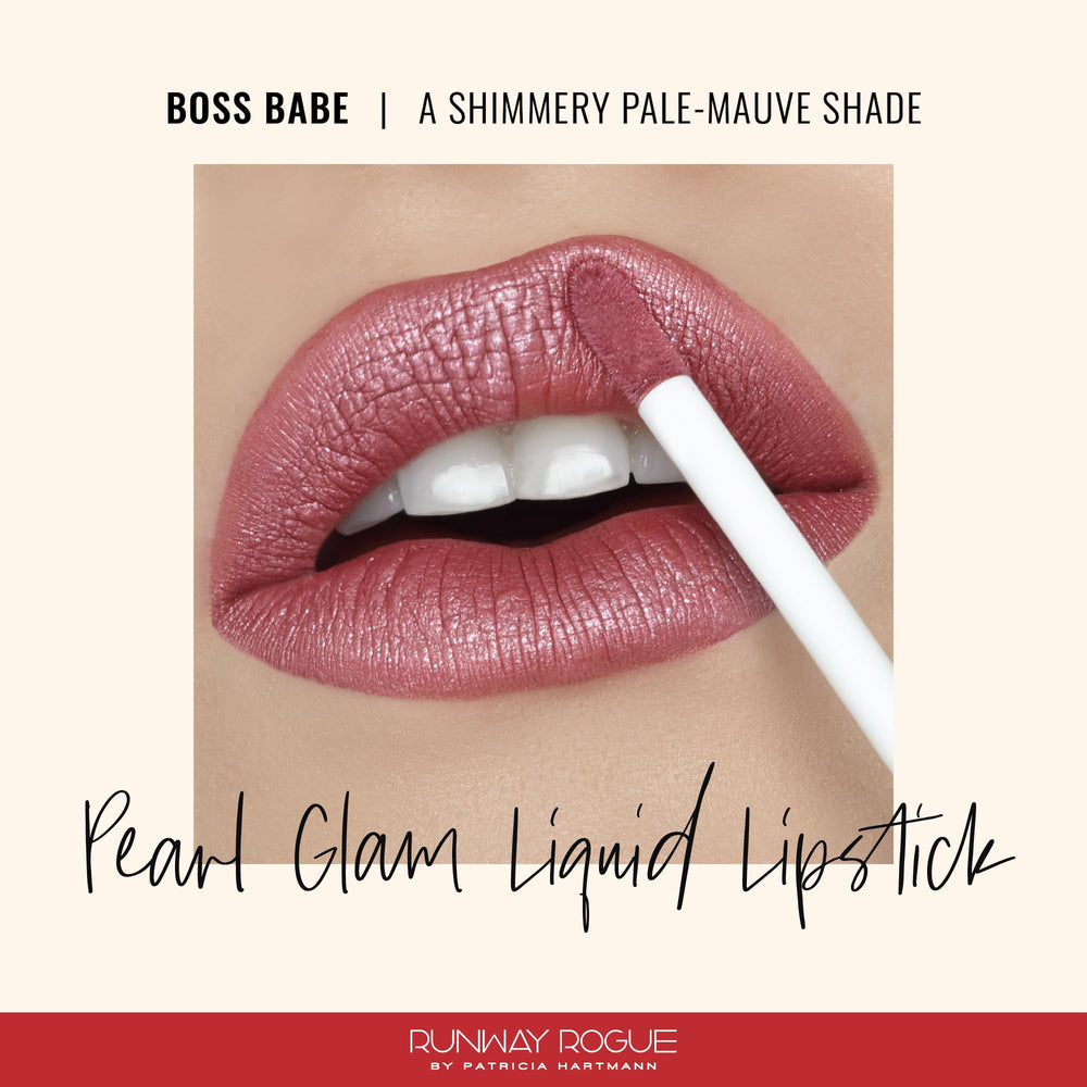 Runway Rogue Pearl Glam wand application showing precise lip control