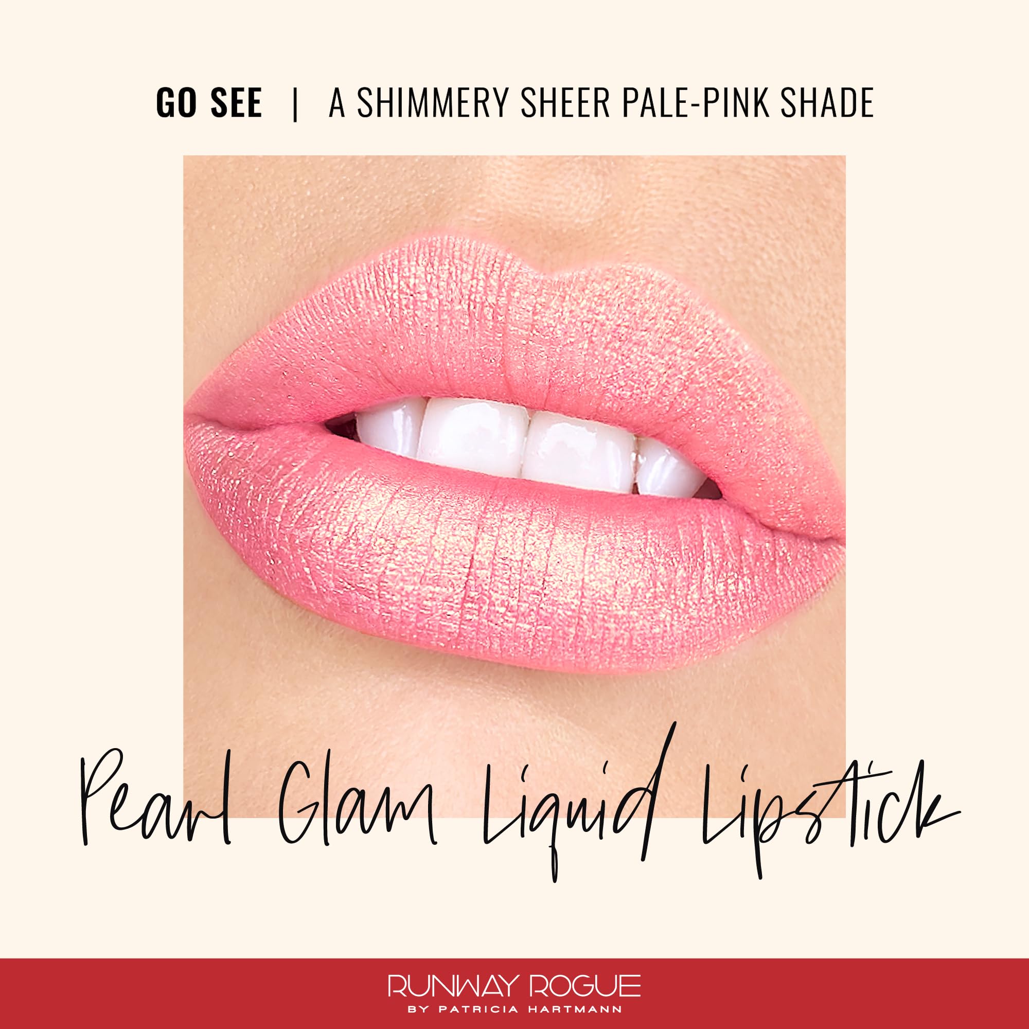 Runway Rogue Pearl Glam wand applying on lips for precise color.
