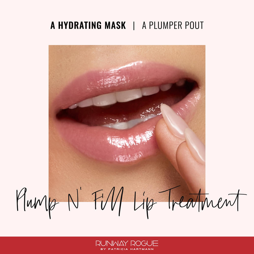 Application scene of Runway Rogue lip mask for day or night use.
