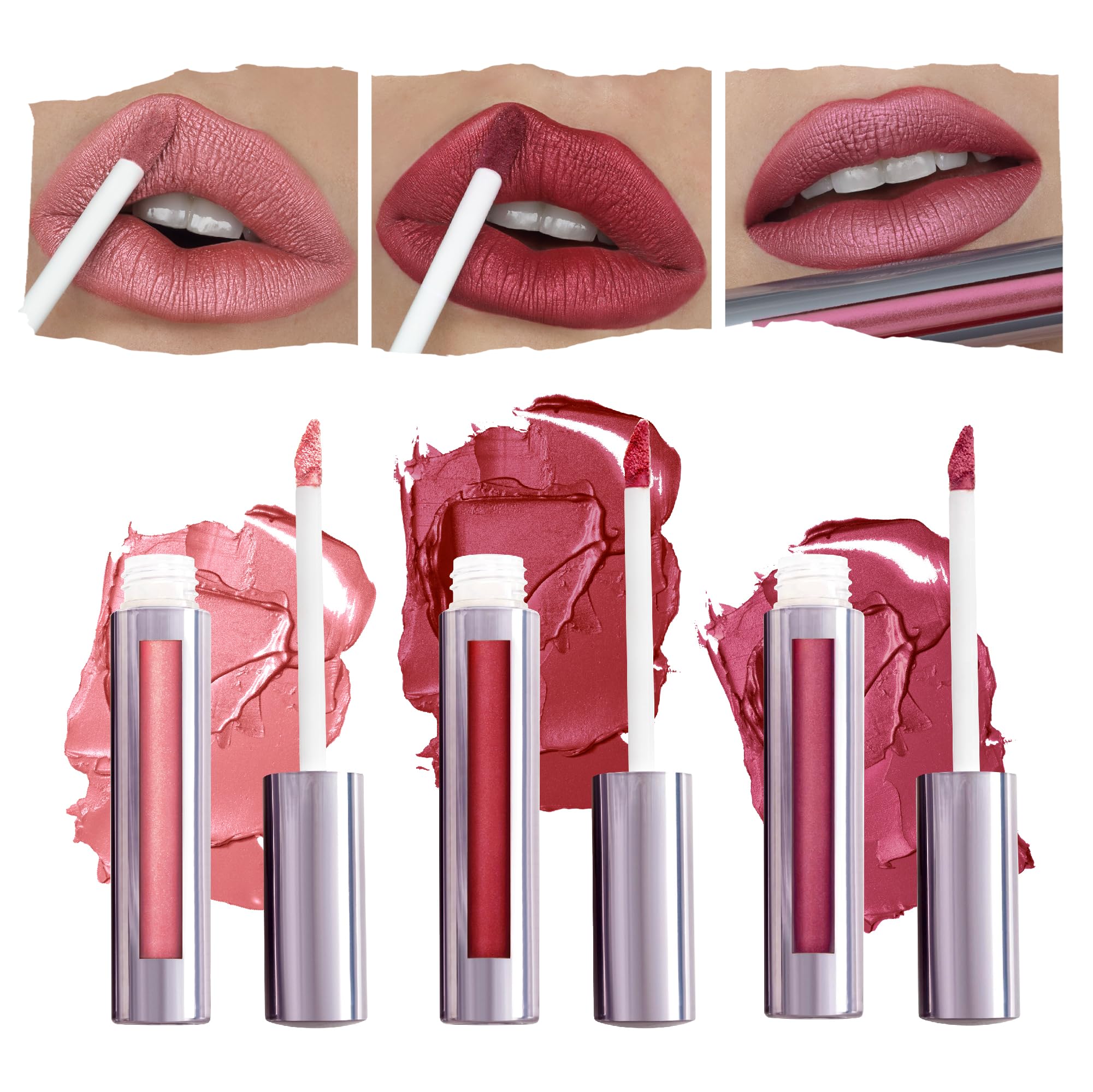 Runway Rogue Silk Glam Call Sheet lipstick on lips with luminous frost finish and long wear.