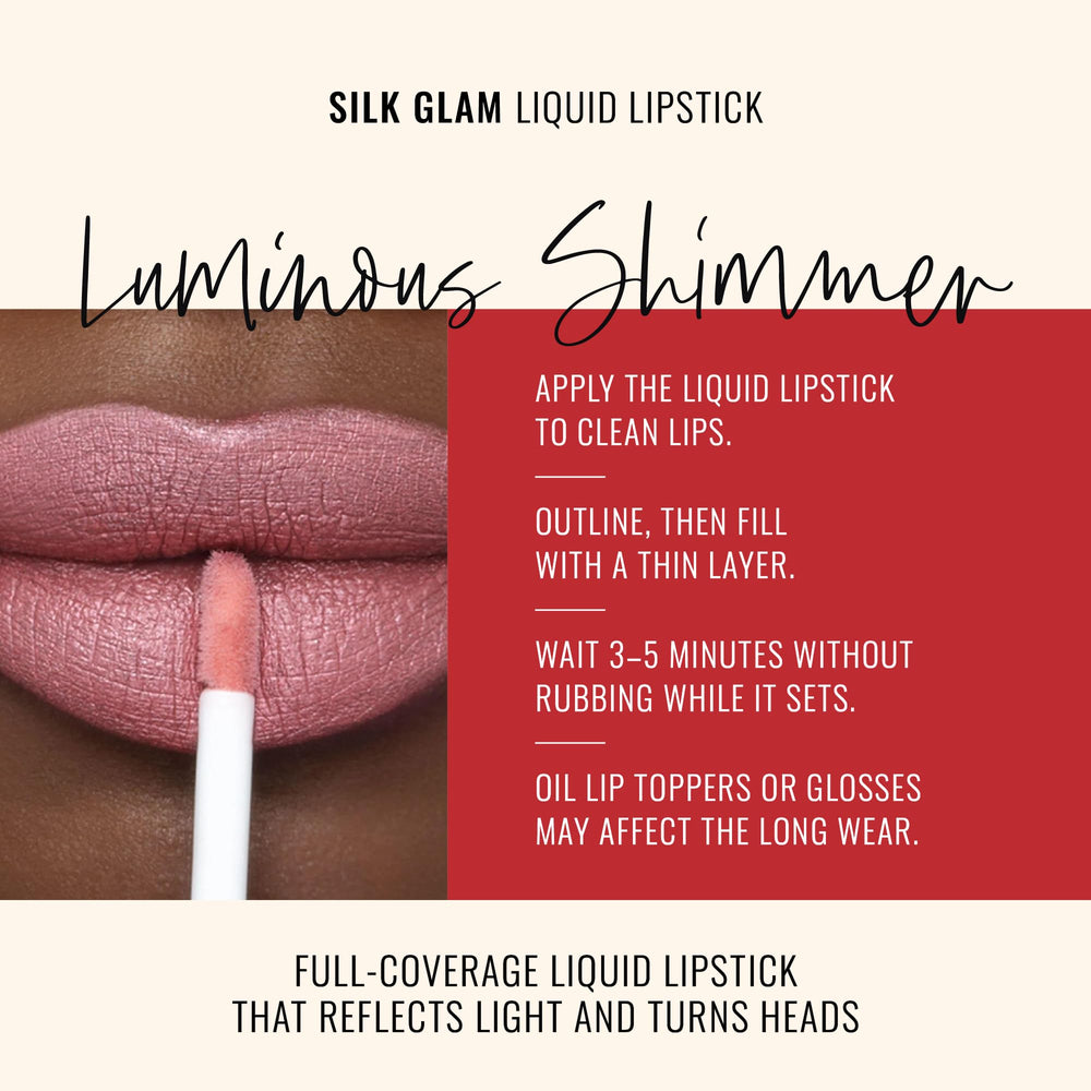 Runway Rogue Silk Glam First Class lipstick in berry-rose delivers luxe coverage and shine.