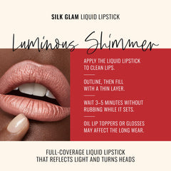 Runway Rogue Silk Glam Sex Symbol lip color in tube, medium-nude frosted finish for versatility.
