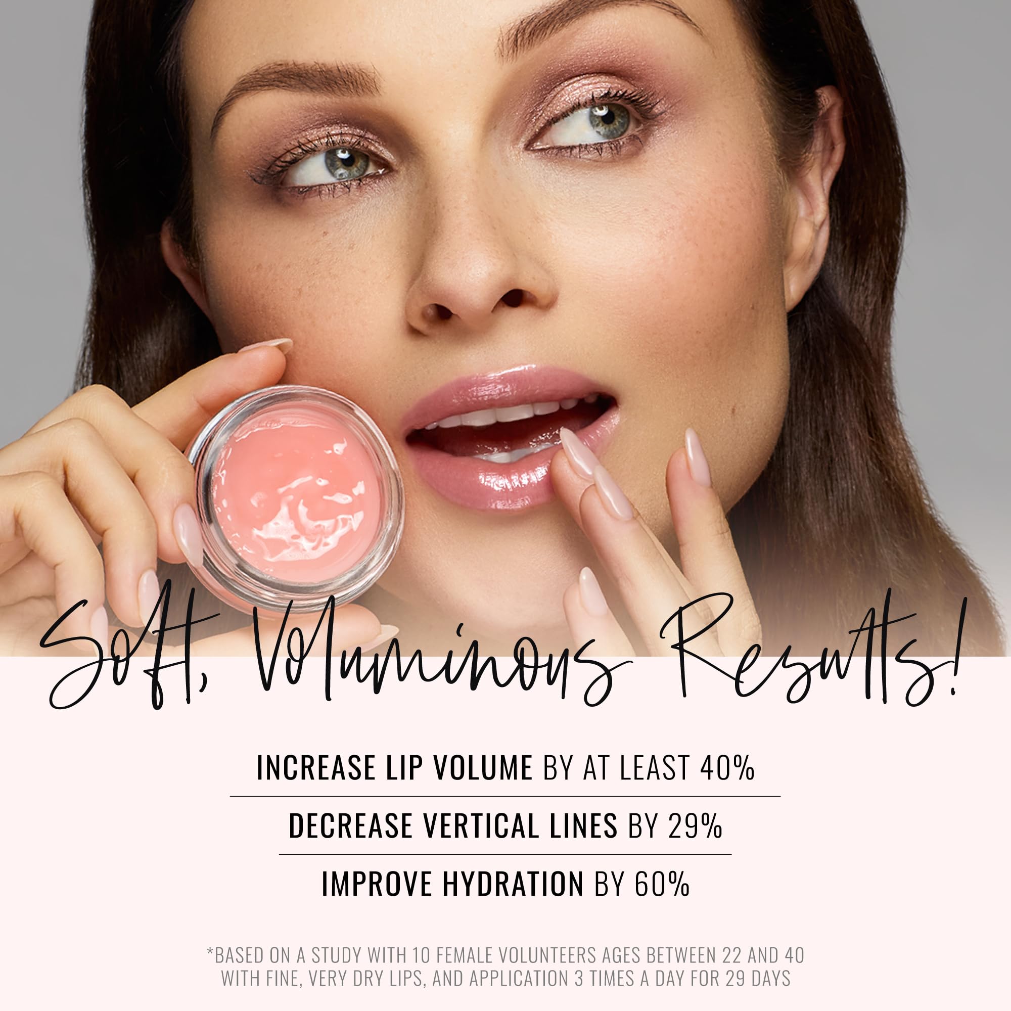 Tri-peptide complex in Runway Rogue lip care supports plump, soft lips.