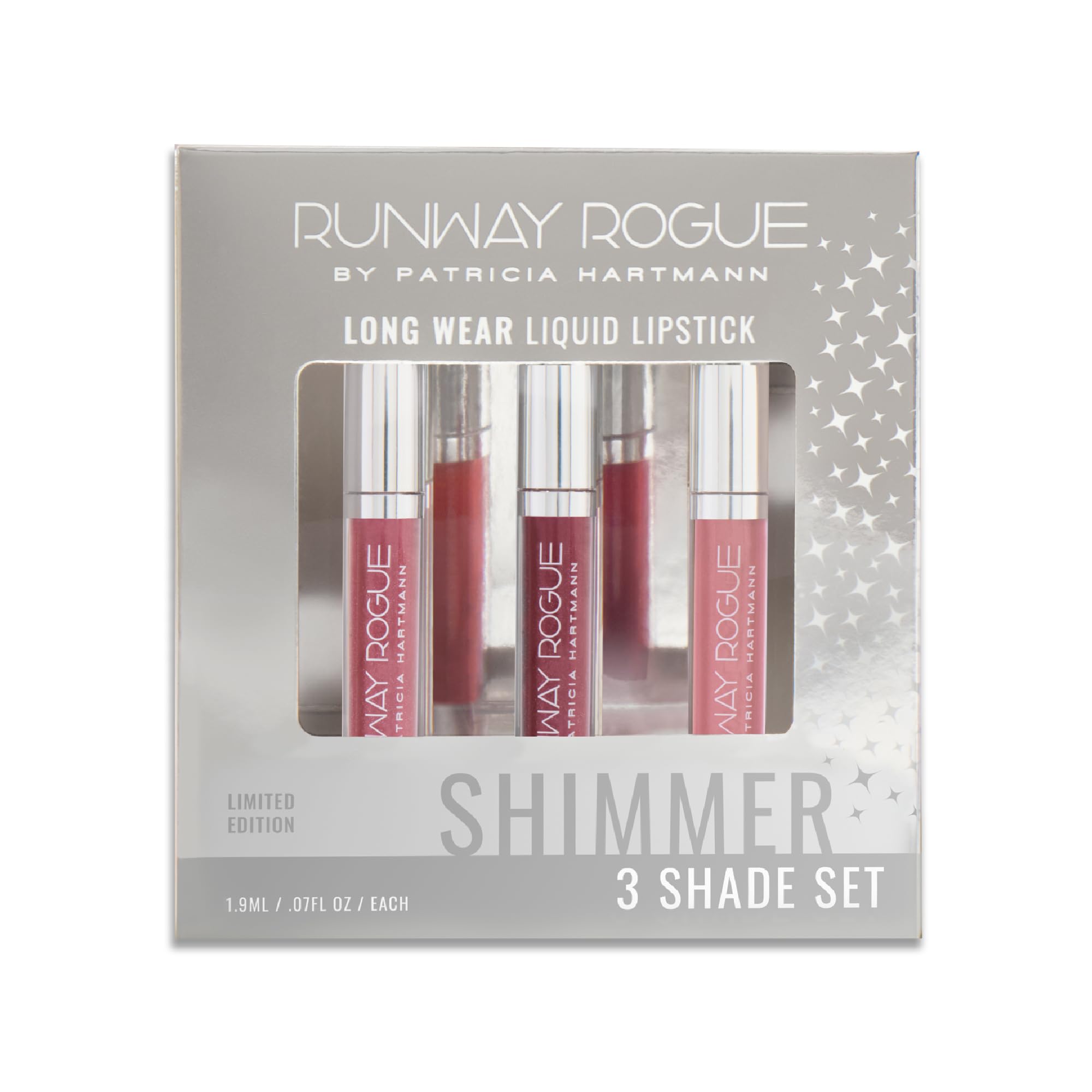 Runway Rogue Try Me 3 Mini Long-Wear Set packaging for gifting and display.