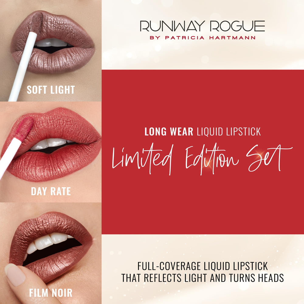 Runway Rogue Try Me Day Rate lip shade close-up, classic earthy red