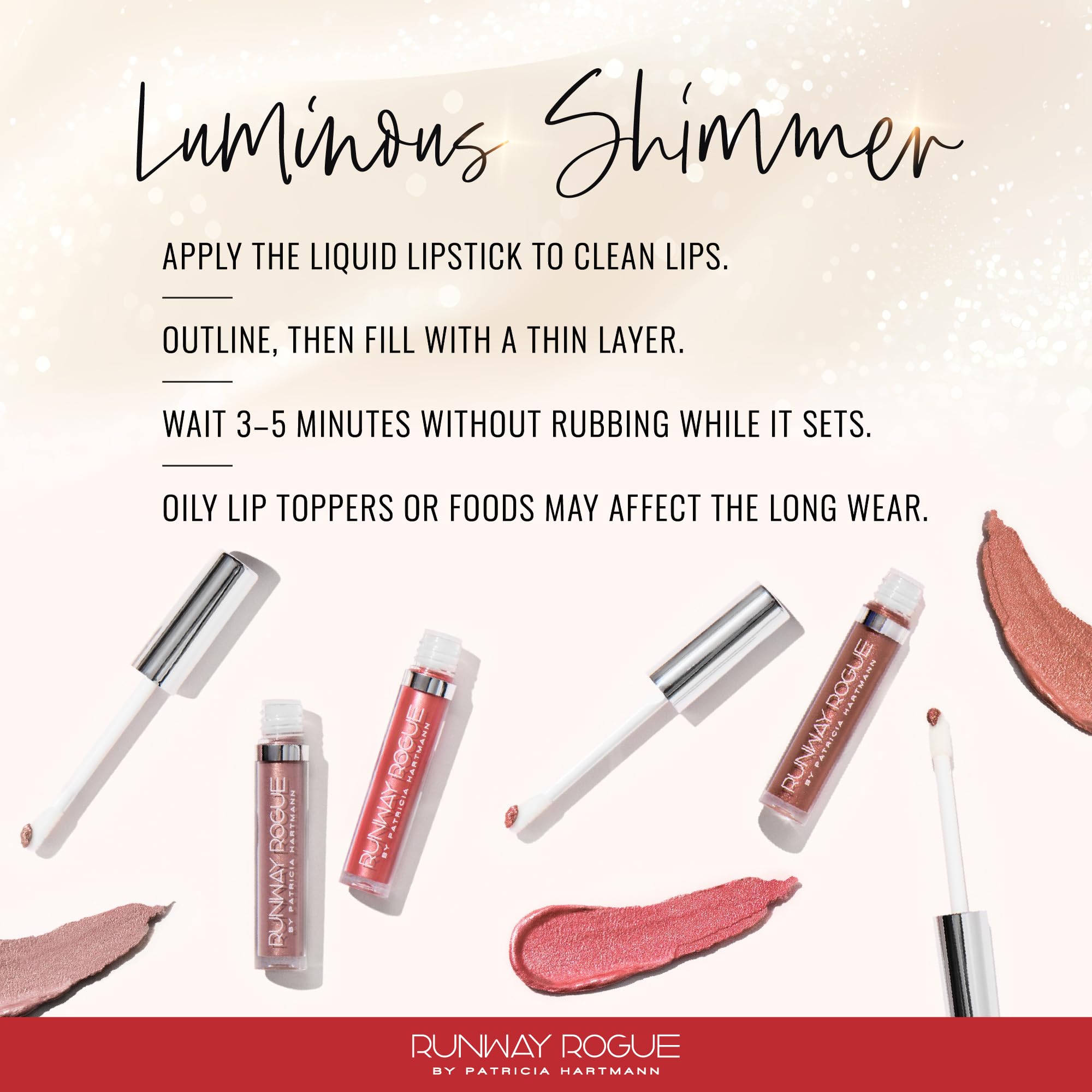 Runway Rogue Try Me Film Noir lip shade close-up, golden espresso-bronze shimmer