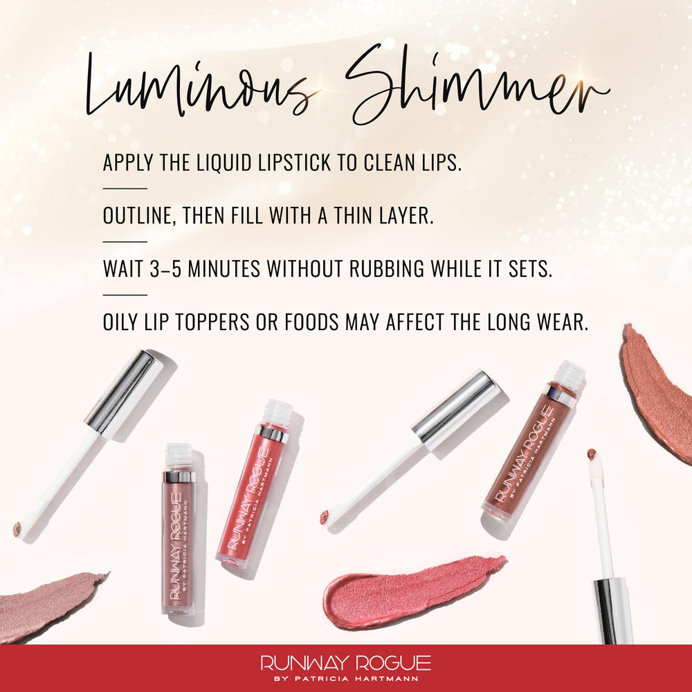 Runway Rogue Try Me Film Noir lip shade close-up, golden espresso-bronze shimmer