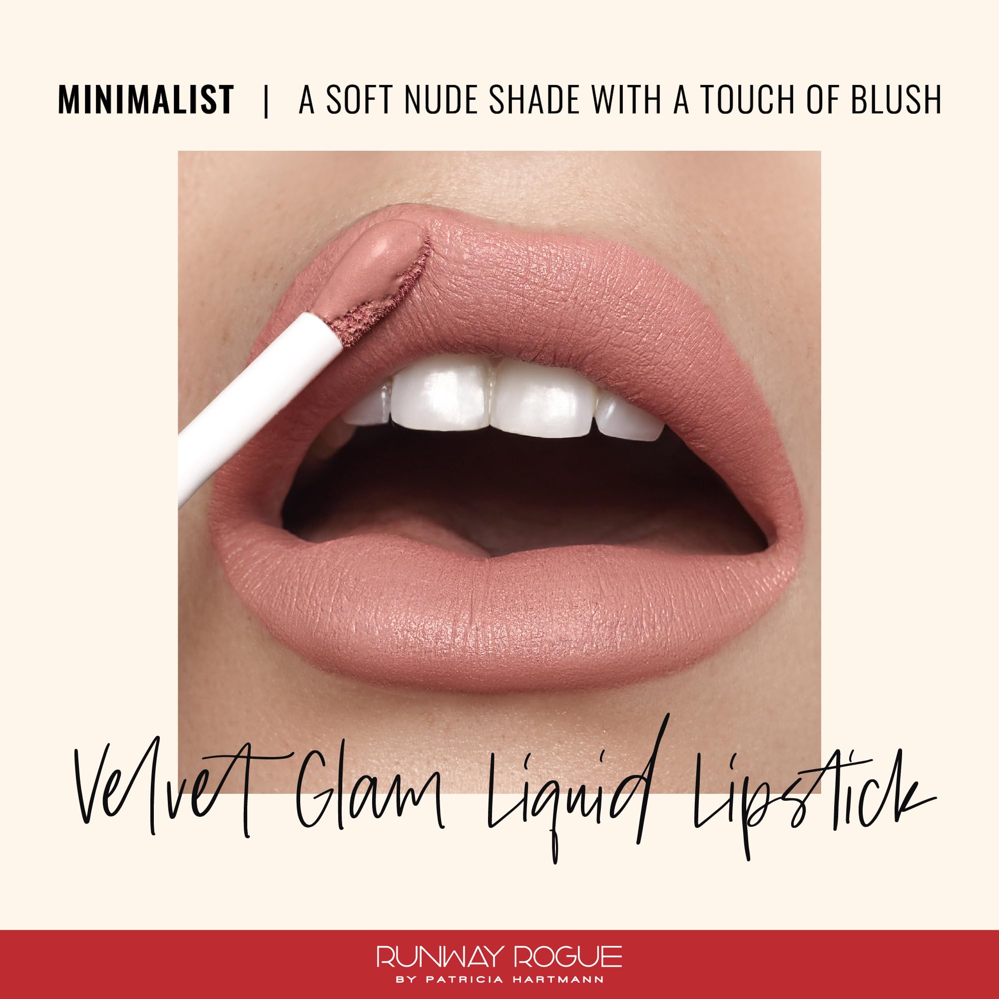 Close-up of Velvet Glam applicator for precise, long-wear application.