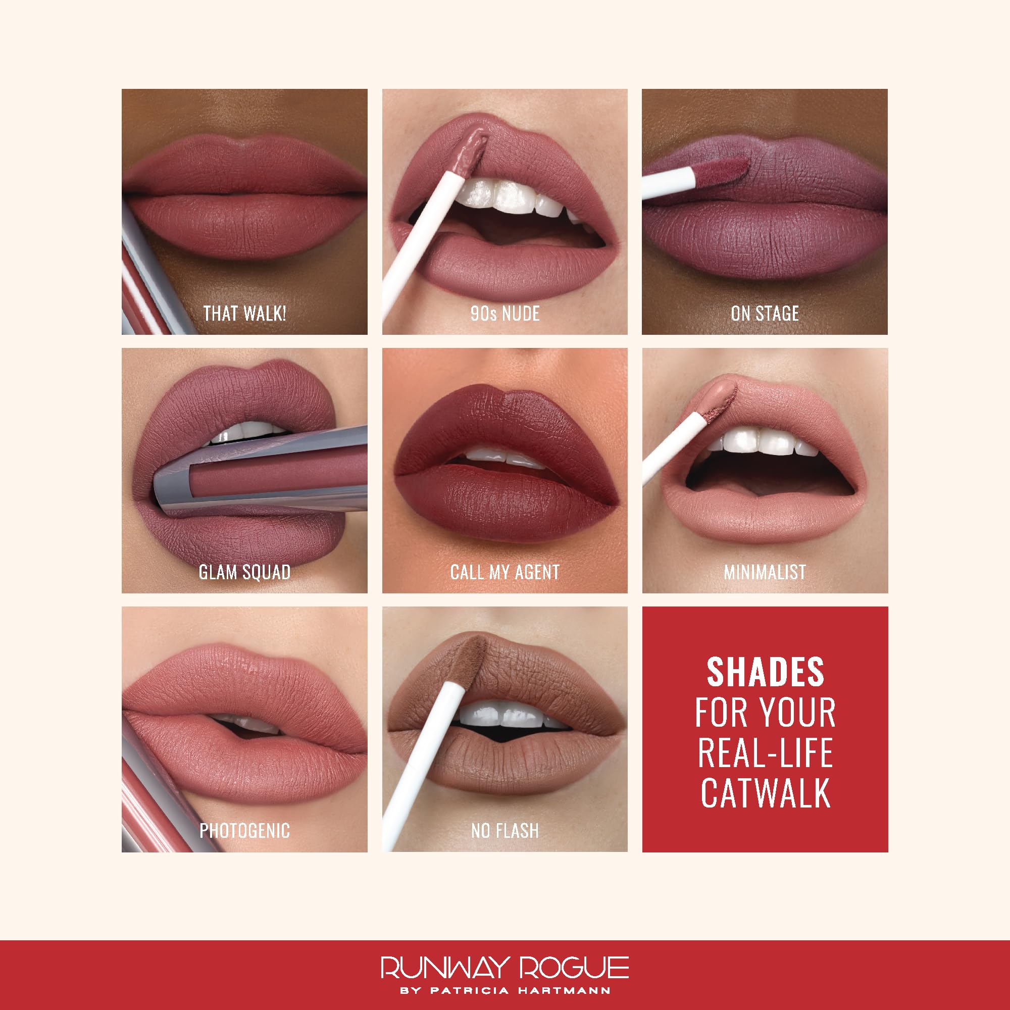 Runway Rogue Velvet Glam Lipstick long-wear test after hours at event.