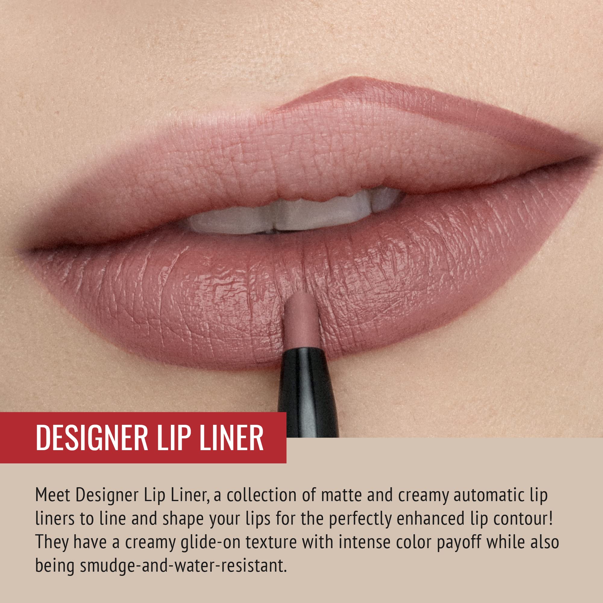 Runway Rogue Designer Lip Liner Work It Babe pencil close-up defines lips with precision.