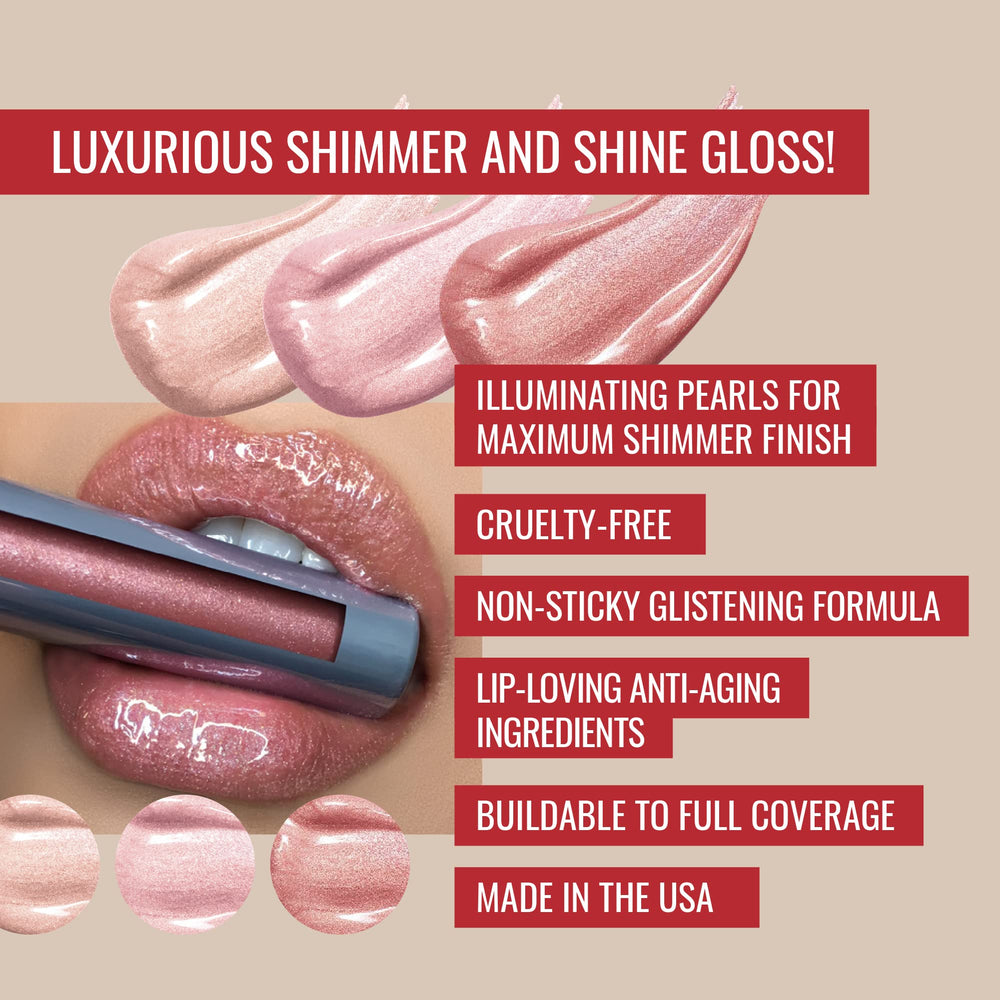 Runway Rogue LuxGloss glossy pearls close-up highlighting light reflection
