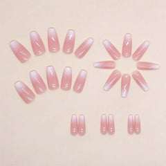 RUOKEXIN 24-piece French nails with minimalist design for elegant, hassle-free wear