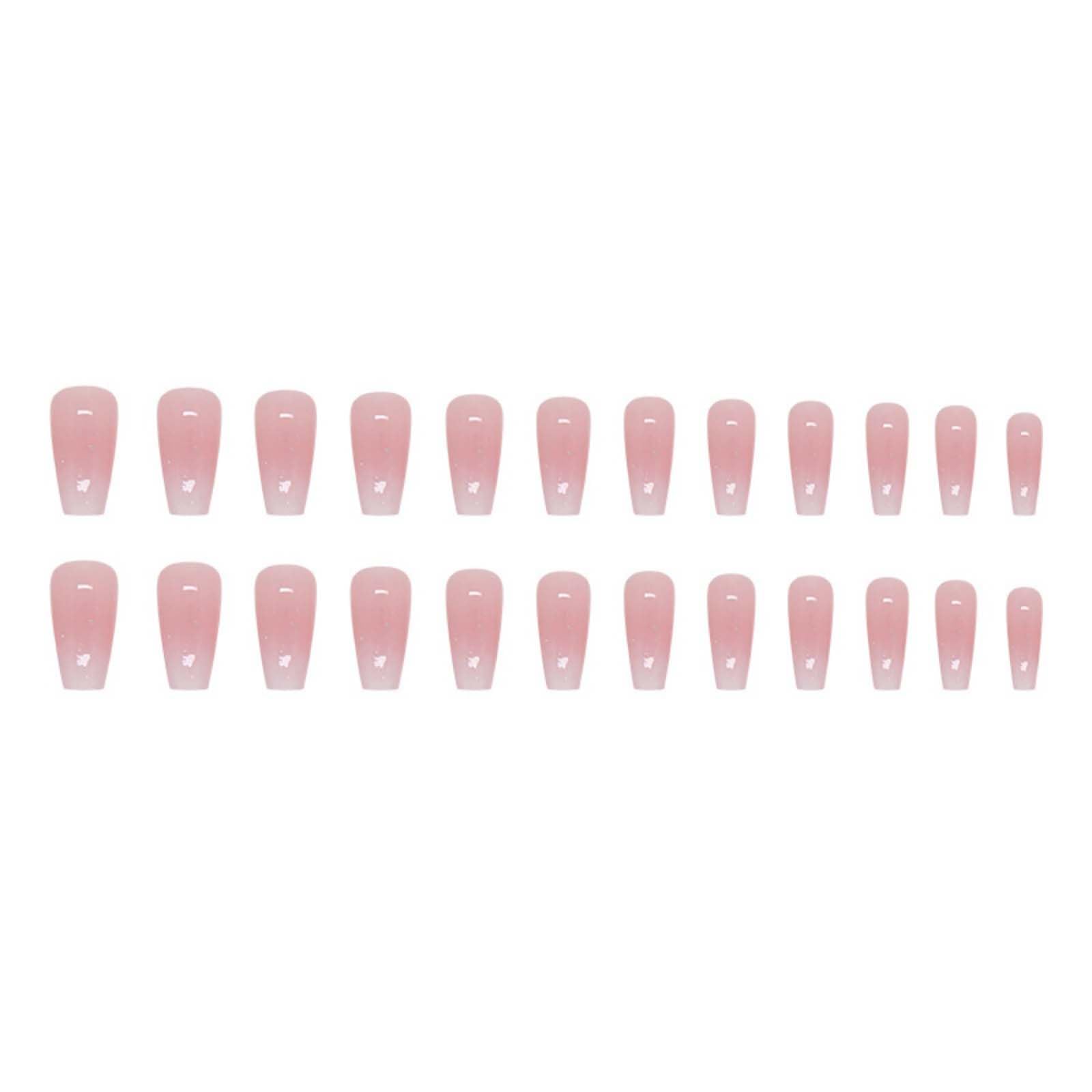 RUOKEXIN pink ombre nails and jelly glue kit for easy DIY manicure