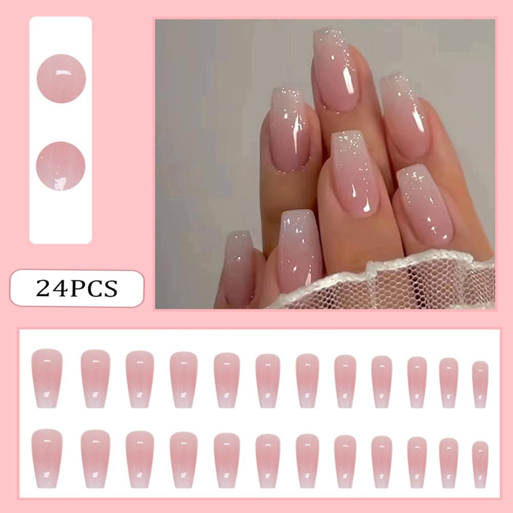 RUPOFUZA 30-piece press-on nails kit with 12 sizes for a snug fit.