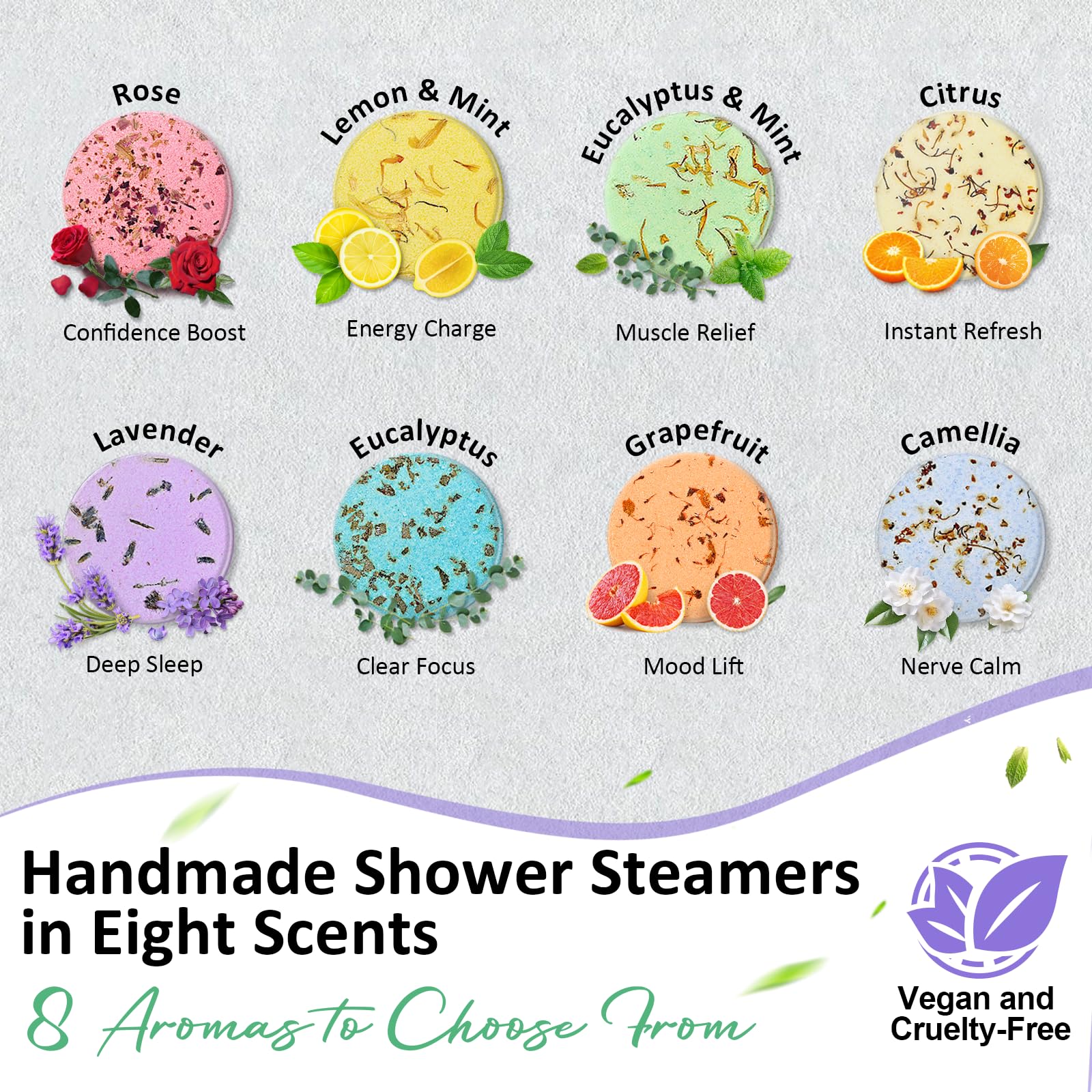 RUSEMLE citrus scent shower steamer for a bright shower moment