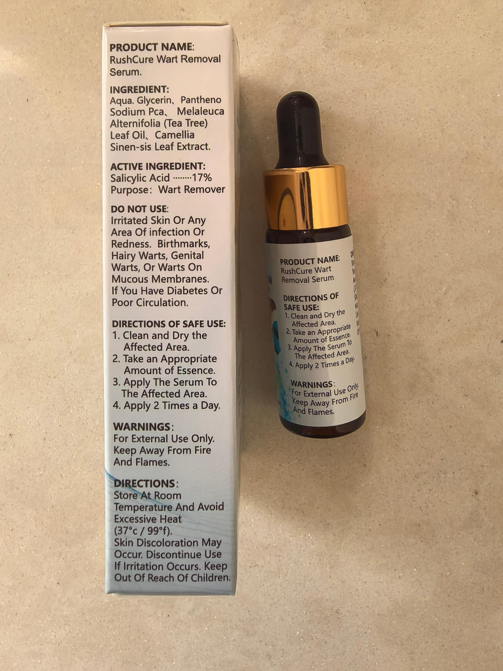 RushCure bottle and drops demonstrate precise dosage for targeting