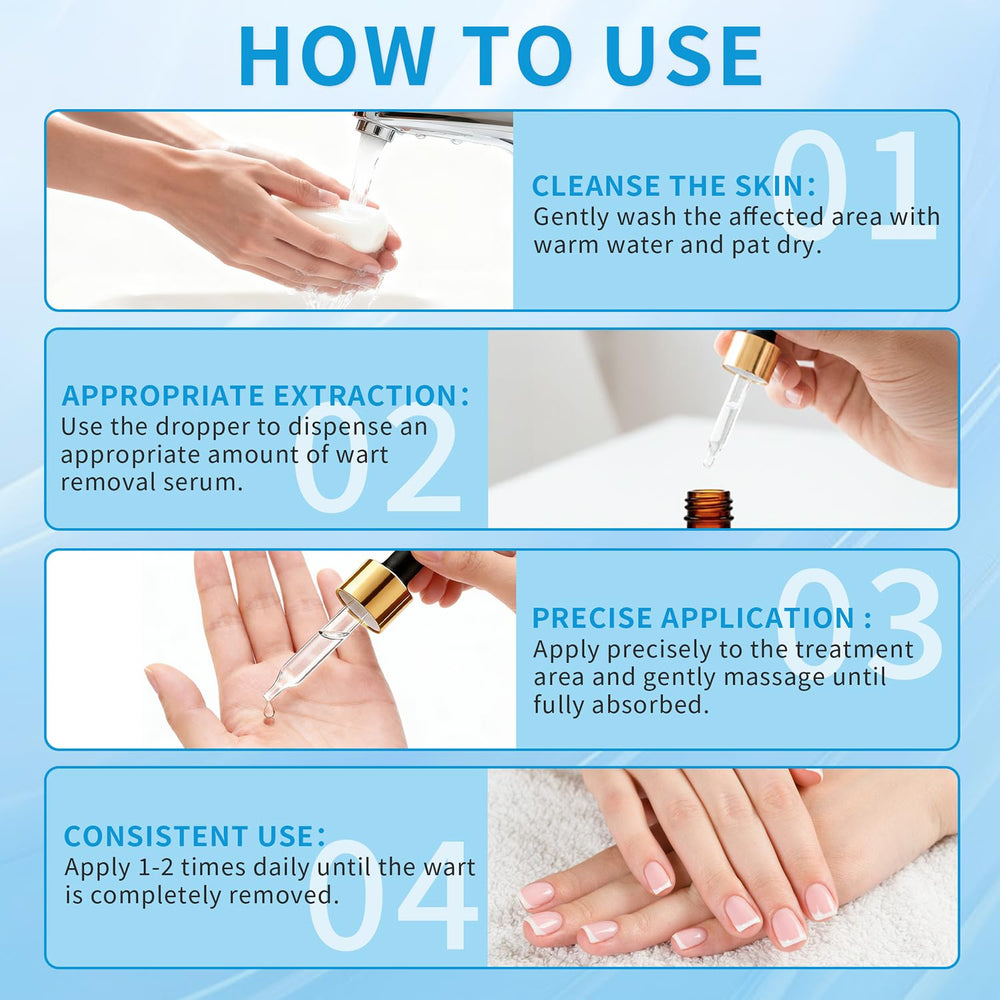 RushCure common wart treatment bottle closeup shows compact design