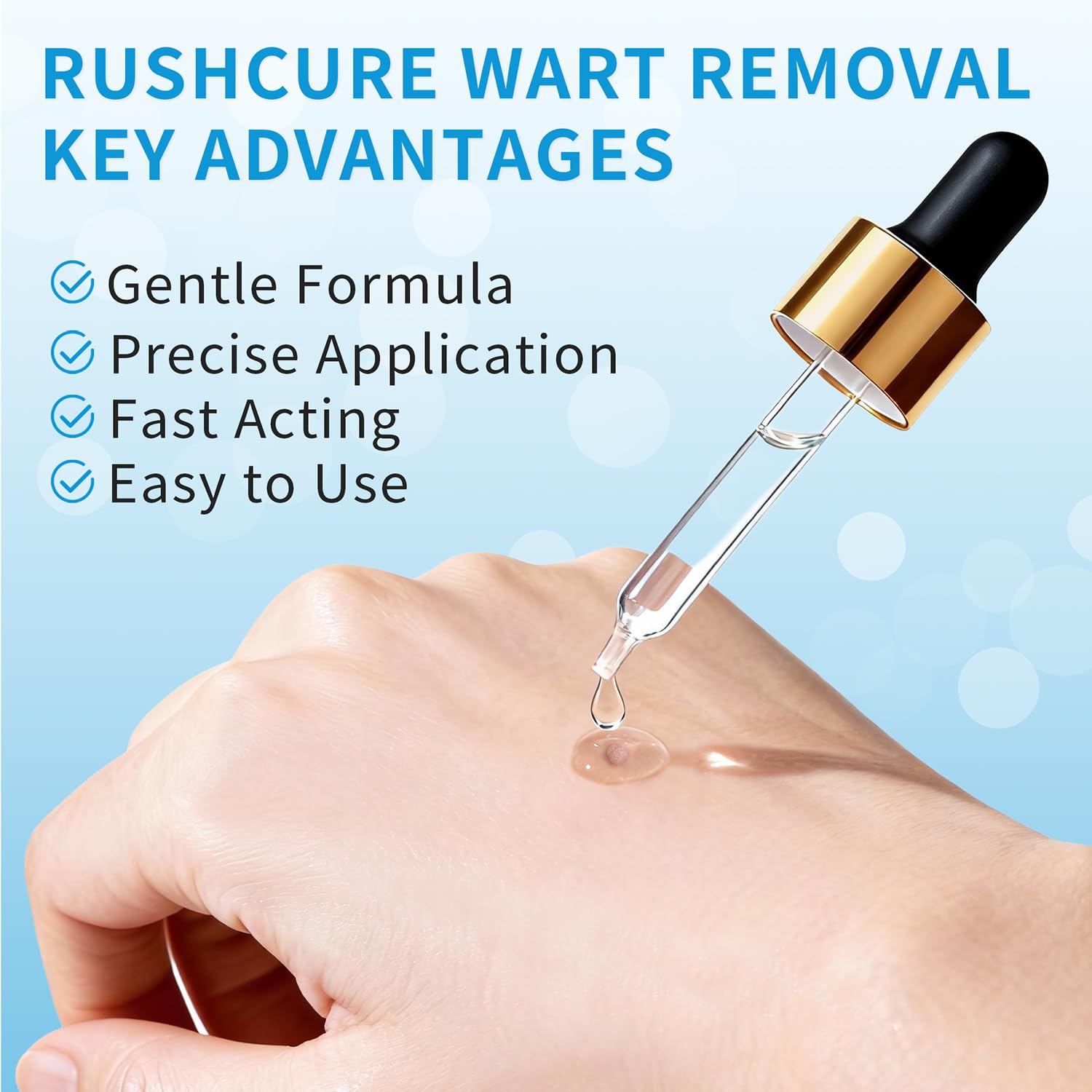 RushCure flat wart care application improves skin texture