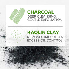 Rustic Maka activated charcoal kaolin clay on face and body for oil balance