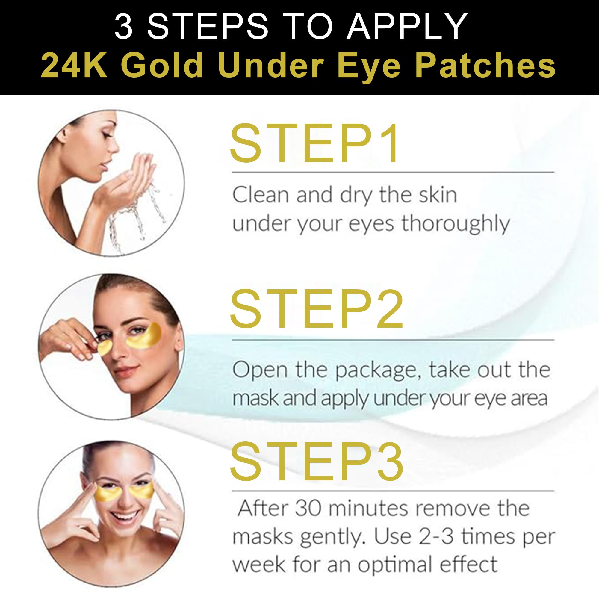 Ruzzut eye patches application view demonstrates easy placement on skin.