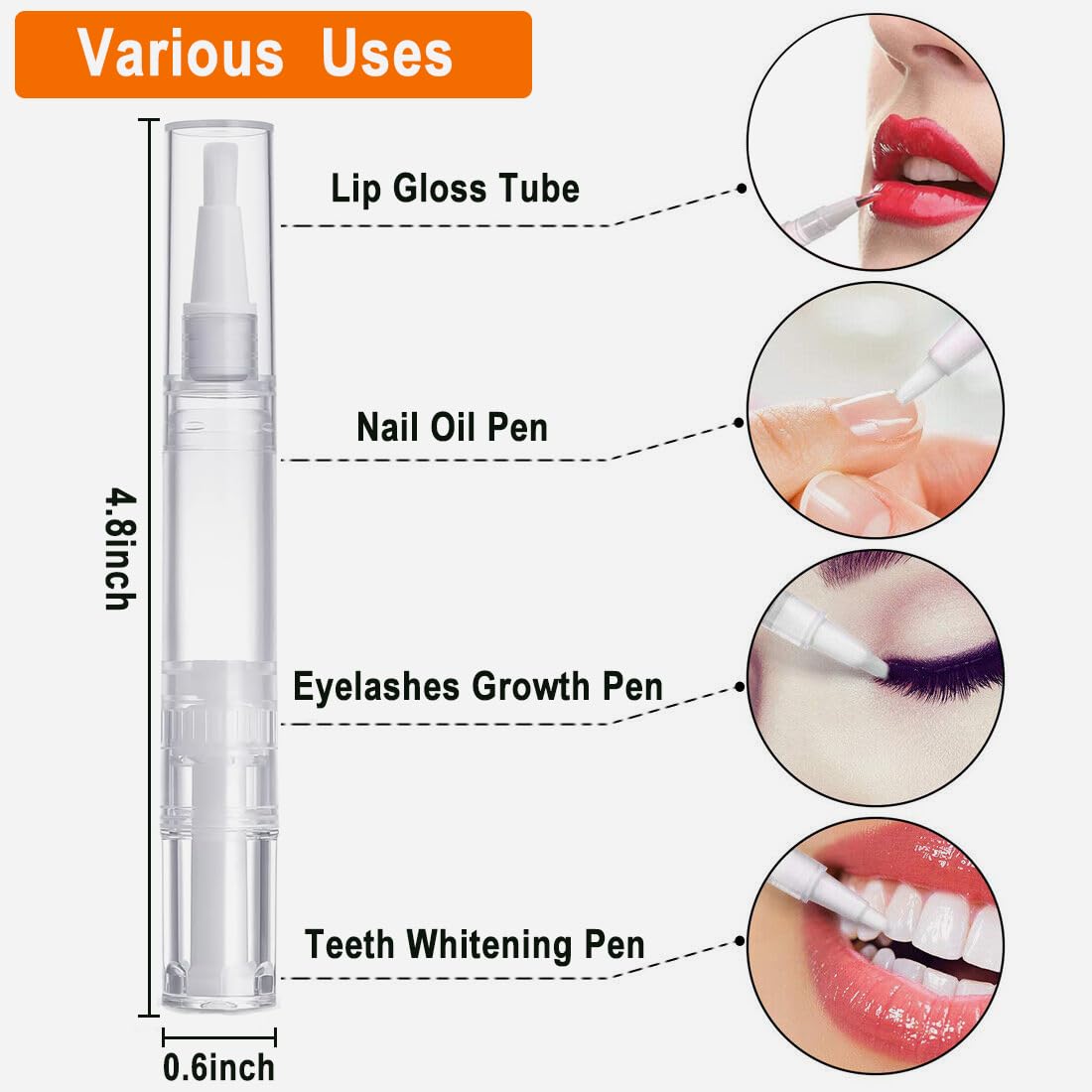 Rvetol transparent nail oil pen showing remaining liquid for convenient planning.